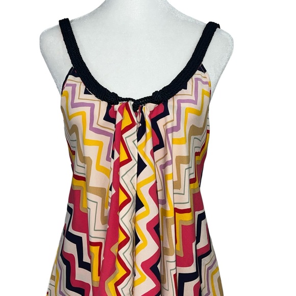 DIANE von FURSTENBERG Women’s Sleeveless Multi Color Silk Blouse Size 2 - Picture 4 of 9
